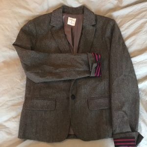 Gap Brown Herringbone Print Academy Blazer- Size 2